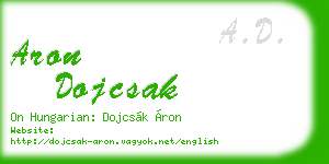 aron dojcsak business card